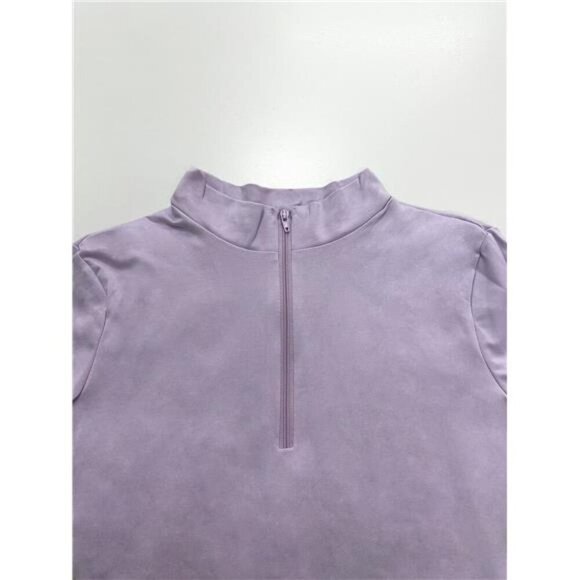 Half Zip Long Sleeve Crop T-Shirt - Picture 8 of 9